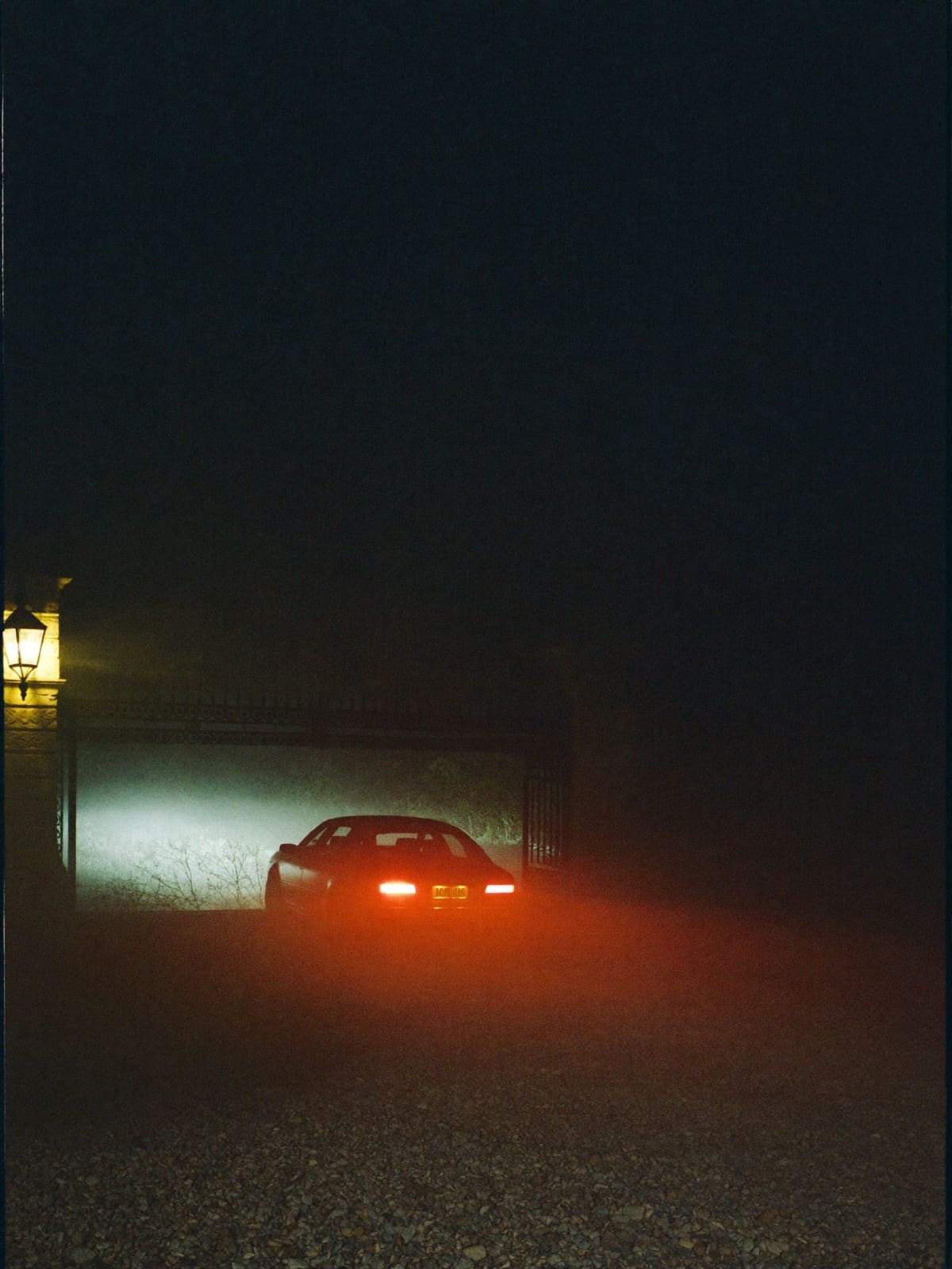 Night moves: headlights crossing the dark on the way out of town.